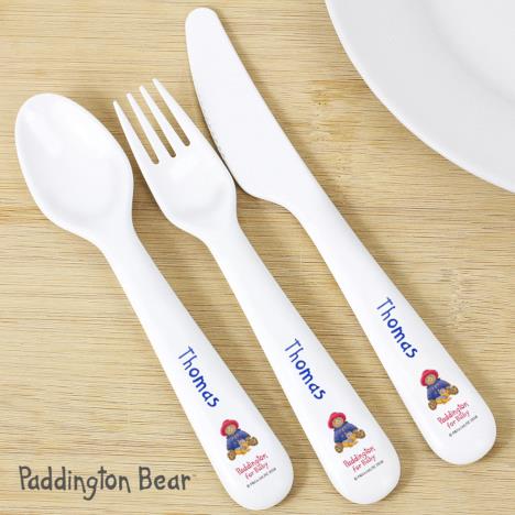 Personalised Paddington Bear For Baby 3 Pc Cutlery Set Extra Image 1